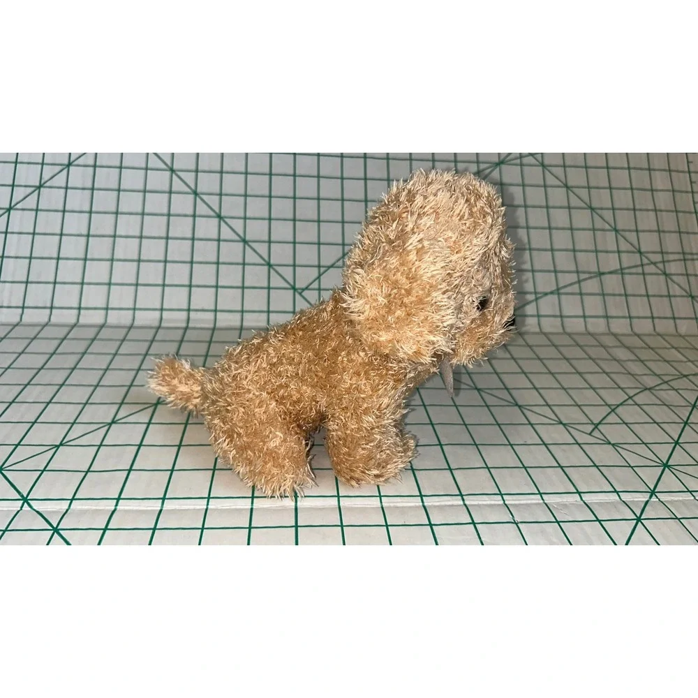 Xin Dan Tan Poodle Plush Shaggy Dog Stuffed Animal with Medallion Tag 10 Inch